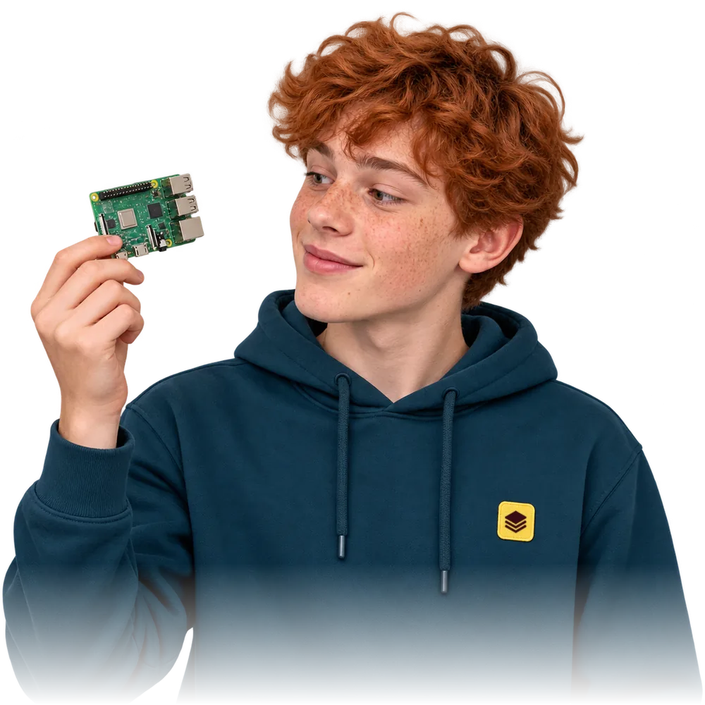 Jugendliche Person, die mit IT Quiz lernt